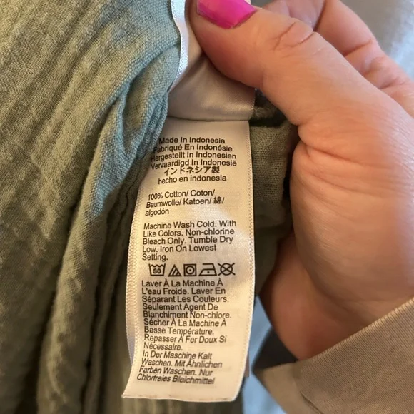 J. Crew Light Green Sage Skirt Side Slit XL Soft Gauze Midi Pockets - Picture 5 of 5